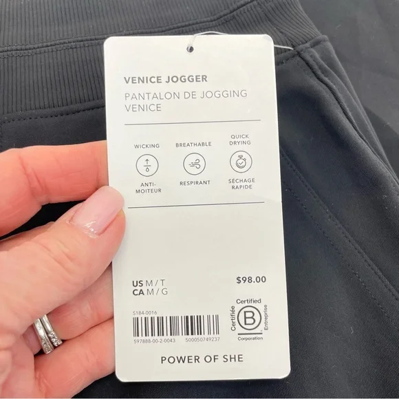 NWT Athleta Venice Joggers Medium Tall Black - Picture 6 of 16